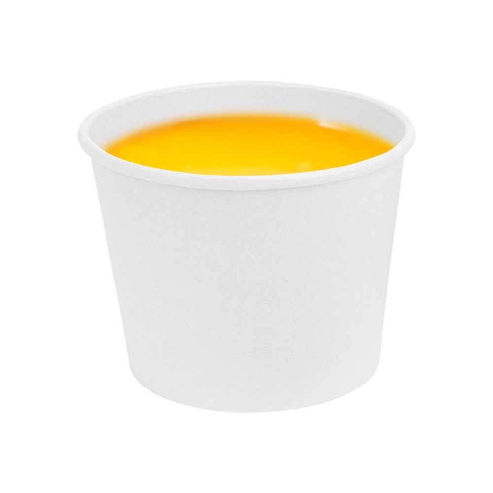 12 oz squat White Kraft Paper Container 1K