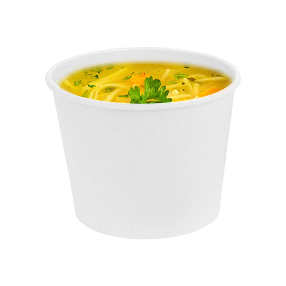 12 oz squat White Kraft Paper Container Vegetable